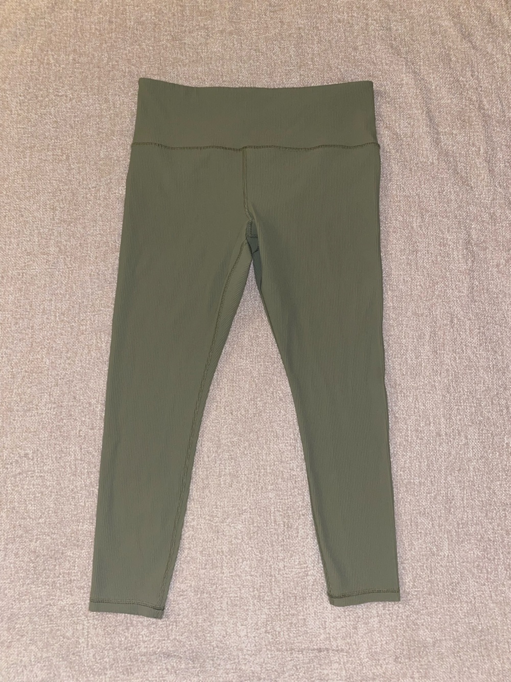 Athleta Elation Rib High-Rise 7/8 Tights Leggings - Eucalyptus Green - Size XL
